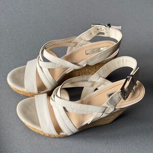 Jessica Simpson Cream Wedge Sandals